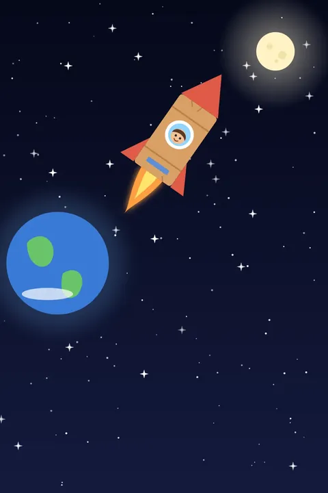 Ilustracja z opowiadania o małym astronaucie